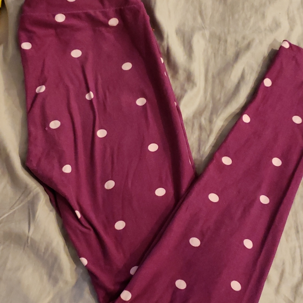 Lula roe one size gently used leggings purple